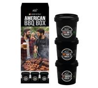 American BBQ Box Bembo - Set 3 Rub BBQ Premium per Chicken (100 g), Ribs (100 g) e Pork (100g) - Spezie Barbecue Americano per Pollo, Costine e Maiale - Kit BBQ per Griglia e Forno
