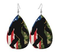 American Bigfoot Camo Silhouette Orecchini Penzolare Orecchini In Pelle Leggera Accessori Per Donna Cosplay