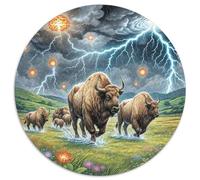 American Bison 1000 Piece Jigsaw Puzzle For Adults Challenging Game Stress Relief Puzzle Exercise The Memory of The Brain for Men, Women, Elders, Seniors 1000pcs (67.5x67.5cm)
