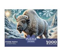 American Bison 1000 Piece Jigsaw Puzzle For Adults Family Challenge Toys Stress Relief Puzzle Exercise The Memory of The Brain for Family Decorations 38x26cm/1000pcs