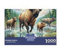 American Bison 1000 Pieces Jigsaw Puzzles For Adults Educational Games Stress Relieving Entertainment Exercise The Memory of The Brain for The Whole Family, Gifts for Women, Gifts for Men 38x26cm/100