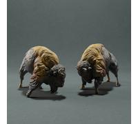 American Bison - Fight - 3D Printed Model - Unpainted - Animals Miniatures
