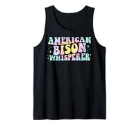 American Bison Whisperer Funny Animal Lover Groovy Tie Dye Canotta