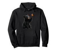 American Black Bear Cucciolo Farfalla Wildlife Nature Felpa con Cappuccio
