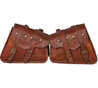 american blue Borsa da sella per bici in vera pelle fatta a mano 2X Borsa per attrezzi da ciclismo Borsa per attrezzi da viaggio con cinghie regolabili per uomo, Set di 2 borse