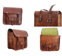 american blue Set di 2 borse laterali da sella per moto, sacche in pelle, colore marrone