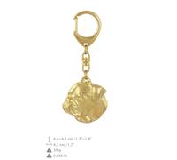 American Bulldog - Placcato Oro Portachiavi Con Uno Cane Art Dog