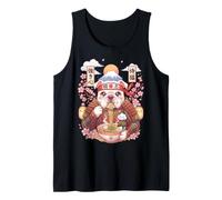 American Bulldog Samurai Giappone Kawaii Grafica Ramen Pasta Canotta