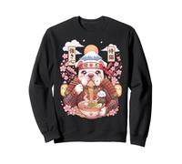 American Bulldog Samurai Giappone Kawaii Grafica Ramen Pasta Felpa