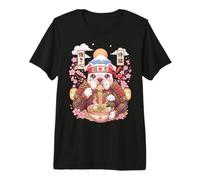 American Bulldog Samurai Giappone Kawaii Grafica Ramen Pasta Maglietta Premium