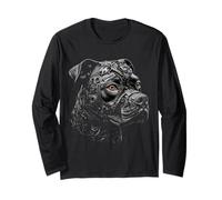 American Bully Dog Motif Pet Illustrazione American Bully Maglia a Manica