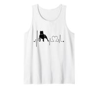 American Bully Heartbeat ECG Divertente Cane Proprietario e Amante Canotta