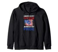 American By Choice Jewish By Pride, Design con Scritta Felpa con Cappuccio