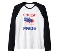 American By Choice Jewish By Pride, Design con Scritta Maglia con Maniche Raglan