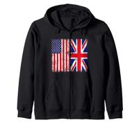 American Citizen British Root Illustration Graphic Designs Felpa con Cappuccio