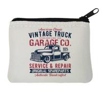 American Classic Vintage Truck Autentico Pickup Truck Neoprene Portamonete 10x11cm Bianco, bianco, Taglia unica