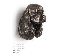American Cocer Spaniel, Statuetta Appendere An Una da Parete, Bronzo, Art. Cane