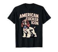 American Cocker Icona | Divertente Cocker Spaniel con Occhiali da Sole Maglietta