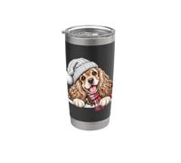 American Cocker Spaniel Cane Natale Babbo Natale Cappello Mamma Papà Bicchiere termico in acciaio inox doppia parete
