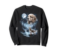 American Cocker Spaniel Howling to The Moon Retro Anni '90 Felpa
