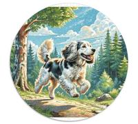 American Cocker Spaniel Rundes 1000 Puzzle Animals Rundes Puzzle Familienpuzzle Stressabbau-Spielzeug Für Erwachsene Kinder Bunte Kunst 1000pcs (67.5x67.5cm)