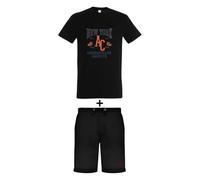 AMERICAN COLLEGE USA, Set di 2 Pezzi, Uomo, Donna, Maglietta, Bermuda, T Shirt, Pantaloncino, Sportivi, Lotto di 2, Abbigliamento, Unisex, Modello ACEN229 Negro, Taglia L