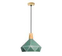 American Colorful Chandelier, Wood Art Japanese Style Lighting Fixture, Danish Hanging Lamp, Pastoral Decoration Pendant Lights for Kitchen, Bedroom, Dining Room, Restaurant(Green)