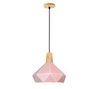 American Colorful Chandelier, Wood Art Japanese Style Lighting Fixture, Danish Hanging Lamp, Pastoral Decoration Pendant Lights for Kitchen, Bedroom, Dining Room, Restaurant(Pink)