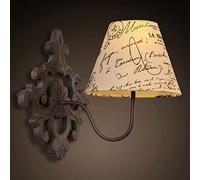 American Country Iron Metal Wall Lamp European Retro Industry Cloth Cover Style Stairs Aisle Bedroom Bedside Lamp E27 V-intage Wall Light