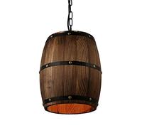 American Country Loft Wood Wine Barrel Hanging Fixture Lampada a Sospensione a Soffitto E27 Light for Bar Cafe Living Dining Room Restaurant (mezzo)