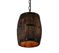 American Country Loft Wood Wine Barrel Hanging Fixture Lampada a Sospensione a Soffitto E27 Light for Bar Cafe Living Dining Room Restaurant (piccolo)