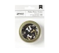 American Crafts-Ufficio in Latta, 2,5 cm, Colore: Oro/Nero/Bianco, puntine, 50 Pezzi, Diversi, Multicolore