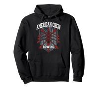 American Crew Canottaggio Vintage Distressed Shield Felpa con Cappuccio