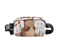 American Curl Cats Bianco Bellezza Alla Moda Crossbody Bag Marsupio per Donne Uomini Impermeabile Sling Bag Viaggio Essenziale, Cartone animato Castoro Bianco, 1 size