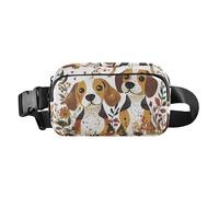 American Curl Cats Bianco Bellezza Alla Moda Crossbody Bag Marsupio per Donne Uomini Impermeabile Sling Bag Viaggio Essenziale, Cartone animato Beagle cani bianco carino, 1 size