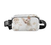 American Curl Cats Bianco Bellezza Alla Moda Crossbody Bag Marsupio per Donne Uomini Impermeabile Sling Bag Viaggio Essenziale, Gatti Estetici Cornish Rex Bianco, 1 size