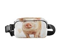 American Curl Cats Bianco Bellezza Alla Moda Crossbody Bag Marsupio per Donne Uomini Impermeabile Sling Bag Viaggio Essenziale, Beauty Miniature Pig Bianco, 1 size