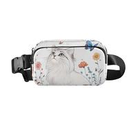 American Curl Cats Bianco Bellezza Alla Moda Crossbody Bag Marsupio per Donne Uomini Impermeabile Sling Bag Viaggio Essenziale, American Curl Cats Bellezza Bianca, 1 size
