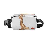 American Curl Cats Bianco Bellezza Alla Moda Crossbody Bag Marsupio per Donne Uomini Impermeabile Sling Bag Viaggio Essenziale, Cute Giraffe Bianco, 1 size