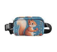 American Curl Cats Bianco Bellezza Alla Moda Crossbody Bag Marsupio per Donne Uomini Impermeabile Sling Bag Viaggio Essenziale, Carino Scoiattolo Blu, 1 size