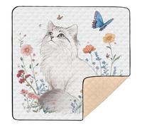 American Curl Cats White Beauty - Tappetino da gioco per bambini, morbido, spesso, leggero, per la pancia, 127 x 127 cm