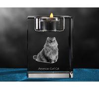 American Curl, Kristall-Kerzenleuchter Con Gatto, Crystal Animals