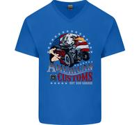 American Customs Hot Rod Garage USA Uomo Scollo A V Cotone T-Shirt