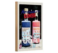 American Diner | Targa in legno | stile retrò USA | 12 cm x 18 cm