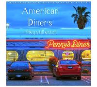 American Diners - They Still exist (Wall Calendar 2026 12" x 24" / 30 x 60 cm (aperto) Calvendo 12 Month Wall Calendar