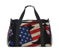 American Eagle and Flag Travel Duffel Bag Weekend Bag Weekender Pernottamento Carry On Borsa a mano Allenamento Sport Ospedale