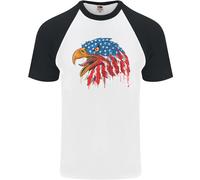 American Eagle Bandiera USA Luglio 4th DA UOMO S/S Baseball T-Shirt