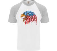 American Eagle Bandiera USA Luglio 4th DA UOMO S/S Baseball T-Shirt