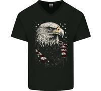 American Eagle Con Bandiera USA Maglietta In Cotone A V Per Uomo