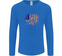 American Eagle Flag 4Th Of July USA Uomo Long Sleeve T-Shirt